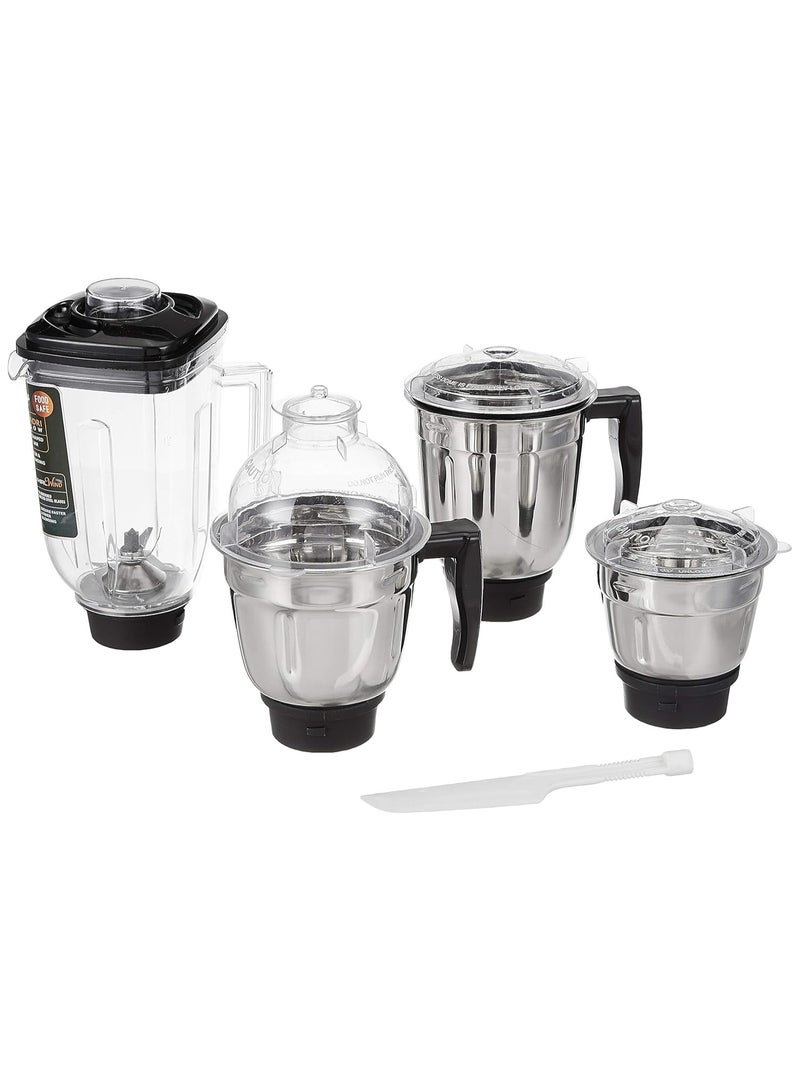 أوشا USHA Trienergy+ 800 Watt Powerful 100% Copper Motor 4 Jar Mixer Grinder with Unique Quadriflow Square Blender Jar for Faster Grinding&Smooth Blending||5 Years Warranty On Motor(Magenta,800 Watt) - Image 2